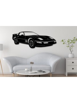 Σετ των 2 Intra απο ξύλο plywood 3mm-4mm πάχος -  κοπής με λέιζερ Corvette C4, Car Dxf  Δίασταση 20x20 cm INTRAFABR-111251303