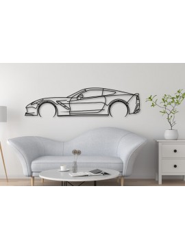 Σετ των 2 Intra απο ξύλο plywood 3mm-4mm πάχος - Corvette C7 Laser Cut Car Silhouette Δίασταση 20x20 cm INTRAFABR-111318470