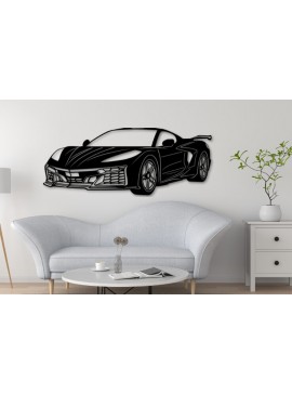 Σετ των 2 Intra απο ξύλο plywood 3mm-4mm πάχος - Ψηφιακή διανυσματική σχεδίαση αυτοκινήτου Corvette C8 Δίασταση 20x20 cm INTRAFABR-111318459