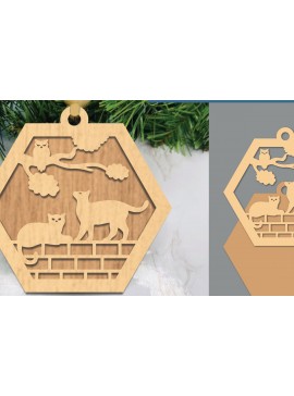 Σετ των 3 Intra απο ξύλο plywood 3mm-4mm πάχος - Στολίδι κοπής με λέιζερ για ζευγάρια  Δίασταση 6x6 cm INTRAFABR-105468998