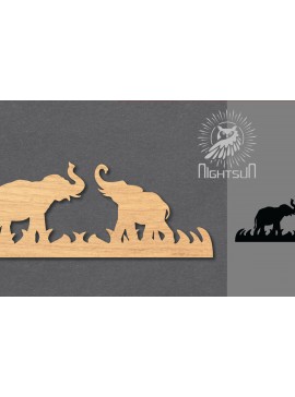 Σετ των 2 Intra απο ξύλο plywood 3mm-4mm πάχος - Διακόσμηση κοπής με λέιζερ για ζευγάρια ελέφαντα 1 Δίασταση 20x20 cm INTRAFABR-119434472