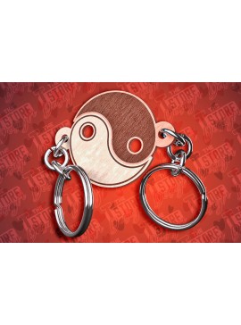 Σετ των 3 Intra απο ξύλο plywood 3mm-4mm πάχος - Μπρελόκ Καρδιά Ζευγαριού | Laser Cut  Δίασταση 4x4 cm INTRAFABR-81251004