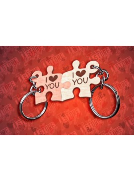 Σετ των 3 Intra απο ξύλο plywood 3mm-4mm πάχος - Μπρελόκ Καρδιά Ζευγαριού | Laser Cut  Δίασταση 4x4 cm INTRAFABR-81251061