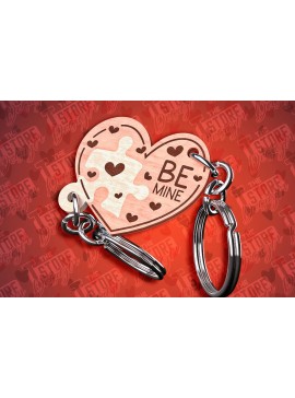 Σετ των 3 Intra απο ξύλο plywood 3mm-4mm πάχος - Μπρελόκ Καρδιά Ζευγαριού | Laser Cut  Δίασταση 4x4 cm INTRAFABR-81251128