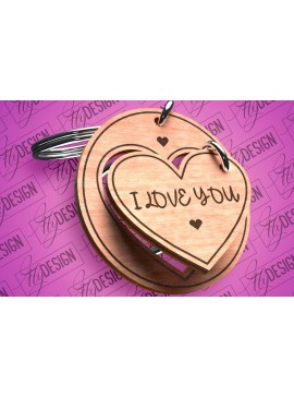 Σετ των 3 Intra απο ξύλο plywood 3mm-4mm πάχος - Μπρελόκ Καρδιά Ζευγαριού | Laser Cut  Δίασταση 4x4 cm INTRAFABR-81182042