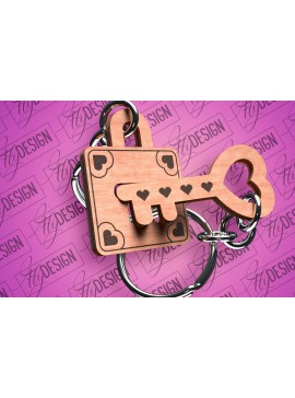 Σετ των 3 Intra απο ξύλο plywood 3mm-4mm πάχος - Μπρελόκ Καρδιά Ζευγαριού | Laser Cut  Δίασταση 4x4 cm INTRAFABR-81181880