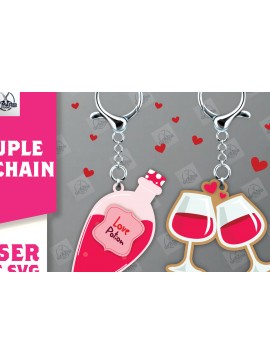 Σετ των 3 Intra απο ξύλο plywood 3mm-4mm πάχος - Μπρελόκ Ζευγάρι Laser Cut  Δίασταση 4x4 cm INTRAFABR-112811239