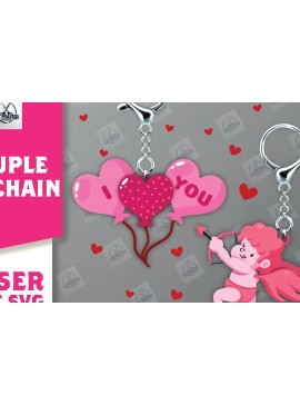 Σετ των 3 Intra απο ξύλο plywood 3mm-4mm πάχος - Μπρελόκ Ζευγάρι Laser Cut  Δίασταση 4x4 cm INTRAFABR-112811421