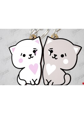 Σετ των 3 Intra απο ξύλο plywood 3mm-4mm πάχος - Μπρελόκ Ζευγαριού | Δώρο του Αγίου Βαλεντίνου Δίασταση 4x4 cm INTRAFABR-108896022