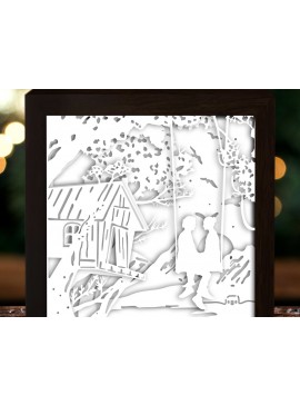 Σετ των 2 Intra απο ξύλο plywood 3mm-4mm πάχος - Ζευγάρι σε κιβώτιο φωτός κοπής χαρτιού αιώρησης Δίασταση 20x20 cm INTRAFABR-27982151