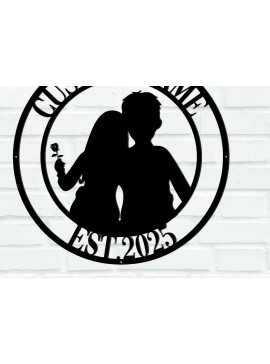 Intra απο ξύλο plywood 3mm-4mm πάχος - Ζευγάρι Valentine μεταλλικό σημάδι Δίασταση 3600x3600 cm INTRAFABR-113147248