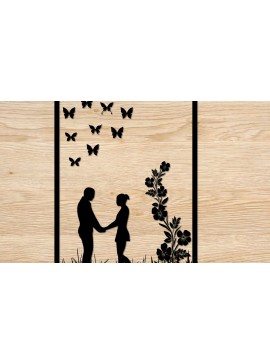 Σετ των 2 Intra απο ξύλο plywood 3mm-4mm πάχος - Ζευγάρι τοίχου εκτύπωσης σχέδιο Δίασταση 30x20 cm INTRAFABR-21463022