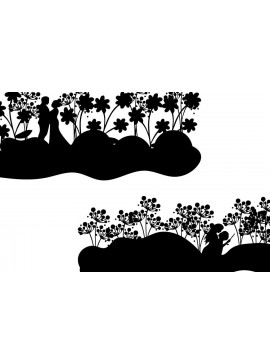 Σετ των 2 Intra απο ξύλο plywood 3mm-4mm πάχος - Ζευγάρι Wildflower Valentine Δίασταση 20x20 cm INTRAFABR-85289085