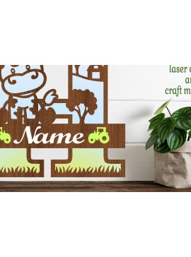 Intra απο ξύλο plywood 3mm-4mm πάχος - Μονόγραμμα κεφαλαίου αγελάδας Γράμμα H  Αποκοπή Δίασταση 30x20 cm INTRAFABR-74483668