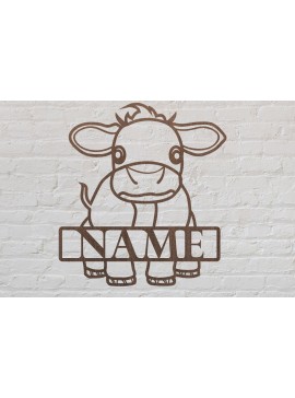 Σετ των 2 Intra απο ξύλο plywood 3mm-4mm πάχος - Πινακίδα ονόματος κοπής με λέιζερ αγελάδων Δίασταση 20x20 cm INTRAFABR-75891254