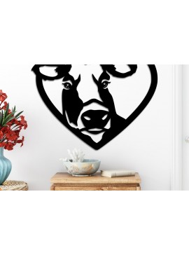 Σετ των 2 Intra απο ξύλο plywood 3mm-4mm πάχος -  με λέιζερ Cow Love Δίασταση 20x20 cm INTRAFABR-17574610