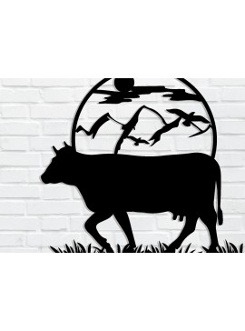 Intra απο ξύλο plywood 3mm-4mm πάχος -  με λέιζερ με μεταλλικό τοίχο αγελάδας, DXF Δίασταση 40x50 cm INTRAFABR-85478449