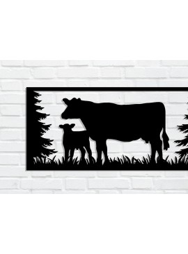 Intra απο ξύλο plywood 3mm-4mm πάχος -  με λέιζερ με μεταλλικό τοίχο αγελάδας, DXF Δίασταση 40x50 cm INTRAFABR-85478241