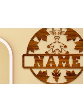 Intra απο ξύλο plywood 3mm-4mm πάχος - Πινακίδα ονόματος αγελάδας  Laser Cut Δίασταση 30x20 cm INTRAFABR-75739889