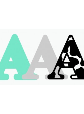 Σετ των 2 Intra απο ξύλο plywood 3mm-4mm πάχος - Cow Print Alphabet 3D  Δίασταση 20x20 cm INTRAFABR-111157288