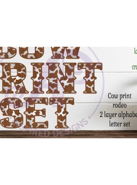 Intra απο ξύλο plywood 3mm-4mm πάχος - Cow Print Letters Alphabet Σετ X 26 Δίασταση 30x20 cm INTRAFABR-100346823