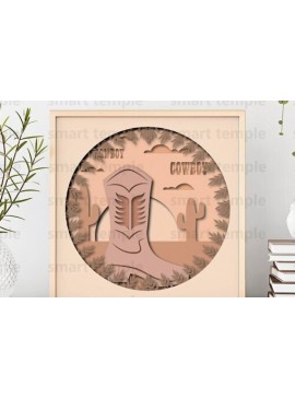 Intra απο ξύλο plywood 3mm-4mm πάχος -   Cowboy Boots για Cricut Δίασταση 30x20 cm INTRAFABR-80156303