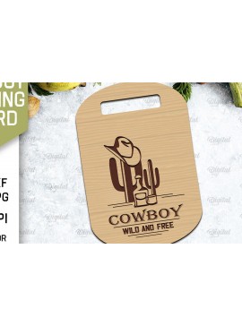 Σετ των 2 Intra απο ξύλο plywood 3mm-4mm πάχος - Cowboy Cutting Board Laser Cut Δίασταση 30x20 cm INTRAFABR-98537421