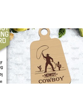 Intra απο ξύλο plywood 3mm-4mm πάχος - Cowboy Cutting Board Laser Cut Δίασταση 30x20 cm INTRAFABR-98537496