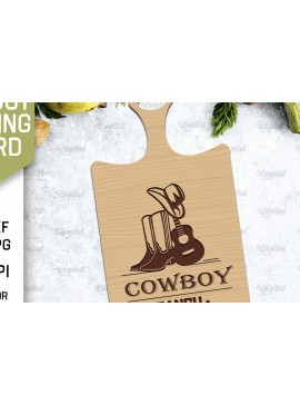 Intra απο ξύλο plywood 3mm-4mm πάχος - Cowboy Cutting Board Laser Cut Δίασταση 30x20 cm INTRAFABR-98537591