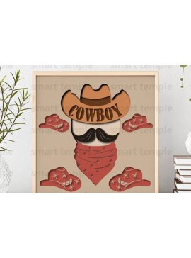Intra απο ξύλο plywood 3mm-4mm πάχος - Cowboy Hat Papercutting , Cowboy Hat Δίασταση 30x20 cm INTRAFABR-80219763
