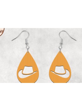 Σετ των 3 Intra απο ξύλο plywood 3mm-4mm πάχος - Σκουλαρίκια Boho καπέλα καουμπόη Δίασταση 3x3 cm INTRAFABR-28859765