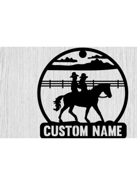 Intra απο ξύλο plywood 3mm-4mm πάχος - Σιλουέτες αρχείων λέιζερ Cowboy Metal Art Δίασταση 40x50 cm INTRAFABR-100746172