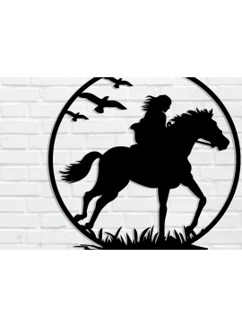 Intra απο ξύλο plywood 3mm-4mm πάχος -  με λέιζερ Cowboy Metal Wall Art Δίασταση 40x50 cm INTRAFABR-85476968