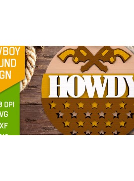 Intra απο ξύλο plywood 3mm-4mm πάχος - Στρογγυλή πινακίδα Cowboy Cut Laser Δίασταση 30x20 cm INTRAFABR-97729551