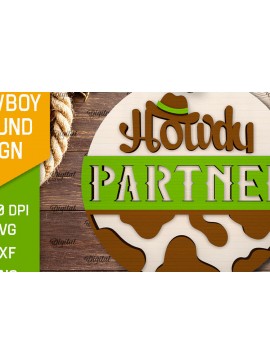 Σετ των 2 Intra απο ξύλο plywood 3mm-4mm πάχος - Στρογγυλή πινακίδα Cowboy Cut Laser Δίασταση 30x20 cm INTRAFABR-97729794