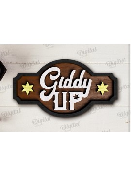 Σετ των 2 Intra απο ξύλο plywood 3mm-4mm πάχος - Διακόσμηση δίσκων Cowboy Tiered Cut Laser Δίασταση 30x20 cm INTRAFABR-123027597