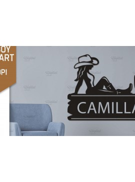 Intra απο ξύλο plywood 3mm-4mm πάχος - Cowboy Wall Art Laser Cut. Χαρτί καουμπόη Δίασταση 40x50 cm INTRAFABR-87116356