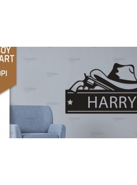 Intra απο ξύλο plywood 3mm-4mm πάχος - Cowboy Wall Art Laser Cut. Χαρτί καουμπόη Δίασταση 40x50 cm INTRAFABR-87116403