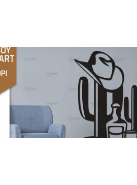 Intra απο ξύλο plywood 3mm-4mm πάχος - Cowboy Wall Art Laser Cut. Χαρτί καουμπόη Δίασταση 40x50 cm INTRAFABR-87116050