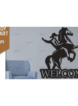 Intra απο ξύλο plywood 3mm-4mm πάχος - Cowboy Wall Art Laser Cut. Χαρτί καουμπόη Δίασταση 40x50 cm INTRAFABR-87116211
