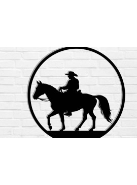 Intra απο ξύλο plywood 3mm-4mm πάχος - Cowgirl Horse Laser Cut Metal Sign, DXF Δίασταση 40x50 cm INTRAFABR-119975425