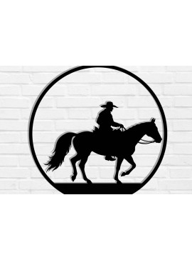 Intra απο ξύλο plywood 3mm-4mm πάχος - Cowgirl Horse Laser Cut Metal Sign, DXF Δίασταση 40x50 cm INTRAFABR-119975467