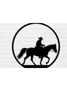 Intra απο ξύλο plywood 3mm-4mm πάχος - Cowgirl Horse Laser Cut Metal Sign, DXF Δίασταση 40x50 cm INTRAFABR-119975485