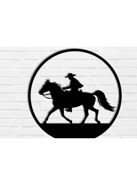 Intra απο ξύλο plywood 3mm-4mm πάχος - Cowgirl Horse Laser Cut Metal Sign, DXF Δίασταση 40x50 cm INTRAFABR-119975547