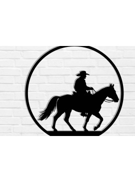 Intra απο ξύλο plywood 3mm-4mm πάχος - Cowgirl Horse Laser Cut Metal Sign, DXF Δίασταση 40x50 cm INTRAFABR-119975744