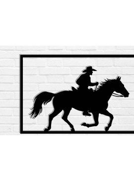 Intra απο ξύλο plywood 3mm-4mm πάχος - Cowgirl Horse Laser Cut Metal Sign, DXF Δίασταση 40x50 cm INTRAFABR-119975825