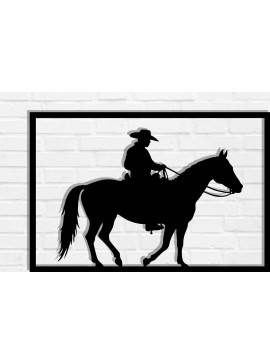 Intra απο ξύλο plywood 3mm-4mm πάχος - Cowgirl Horse Laser Cut Metal Sign, DXF Δίασταση 40x50 cm INTRAFABR-119975030