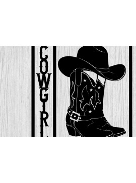 Intra απο ξύλο plywood 3mm-4mm πάχος -  κοπής με λέιζερ μεταλλικού τοίχου Cowgirl Δίασταση 40x50 cm INTRAFABR-99014695