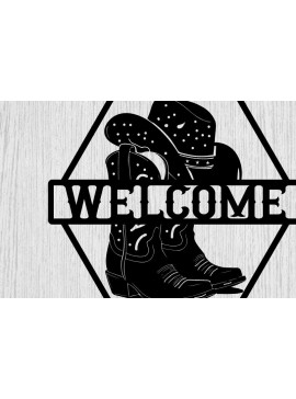 Intra απο ξύλο plywood 3mm-4mm πάχος -  κοπής με λέιζερ μεταλλικού τοίχου Cowgirl Δίασταση 40x50 cm INTRAFABR-99014231