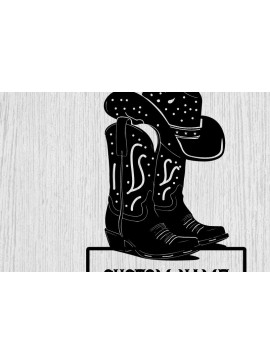 Intra απο ξύλο plywood 3mm-4mm πάχος -  κοπής με λέιζερ μεταλλικού τοίχου Cowgirl Δίασταση 40x50 cm INTRAFABR-99014284